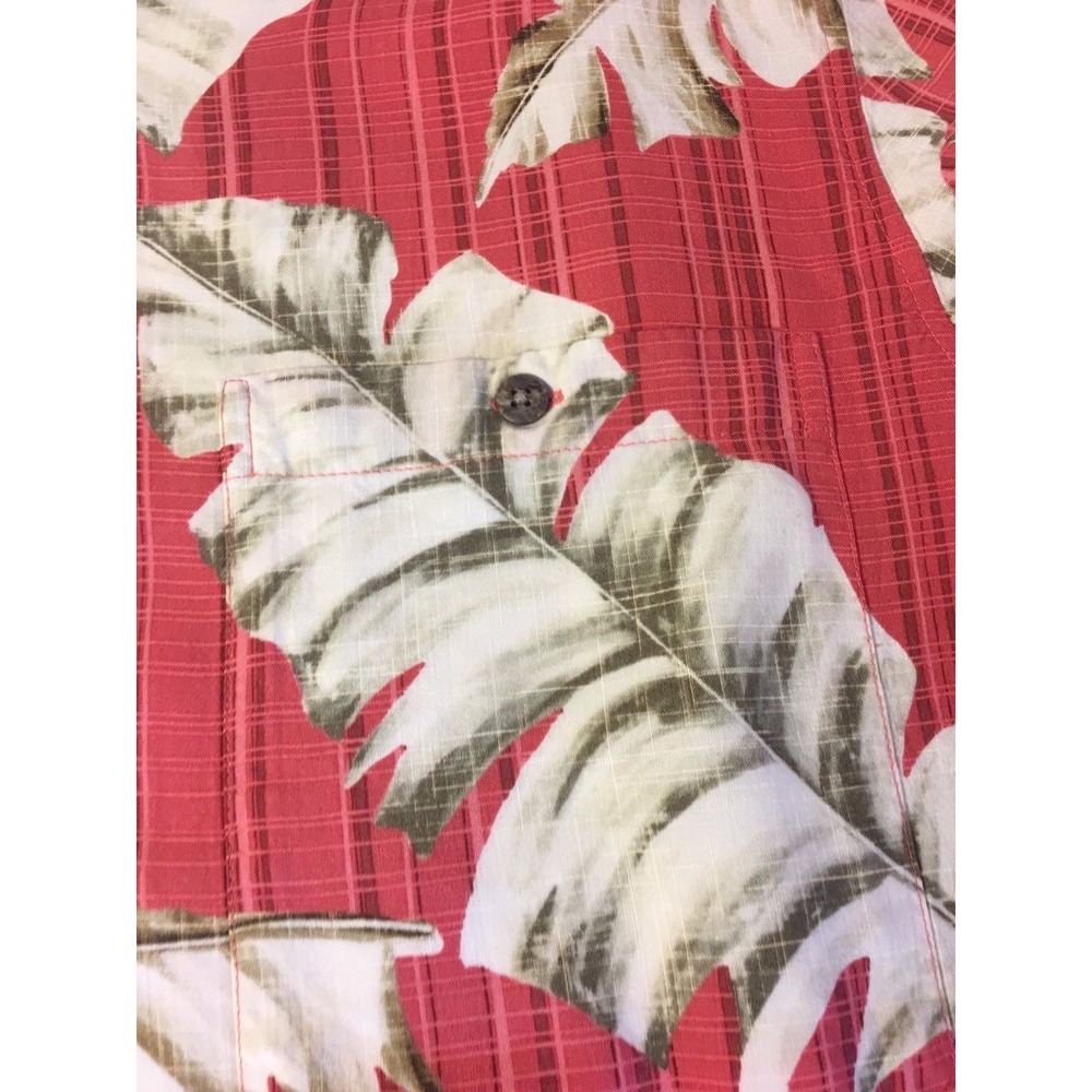 Batik Bay Hawaiian Casual Dress Shirt Button Red Floral Men's Size Large - Picture 3 of 6